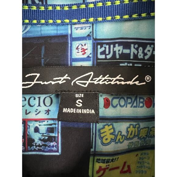 JUST ATTITUDE Graphic Tokyo Shinjwku Nights Button Down Shirt - Picture 11 of 15